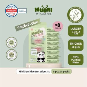 Mini Sensitive Wet Wipes<br>(8’s x 8)